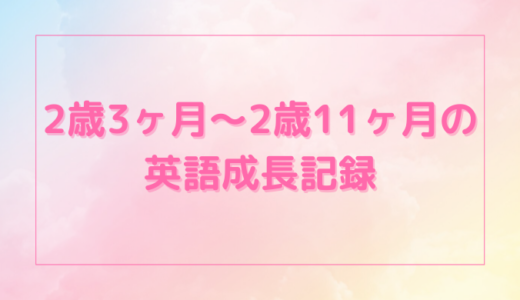 2歳3ヶ月～2歳11ヶ月の英語成長記録